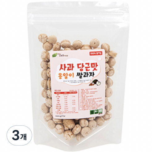 그린원푸드 유기농 옹알이 유아 쌀과자, 혼합맛(사과/당근), 30g, 3개