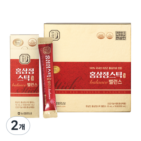 한삼인 홍삼정스틱 밸런스 30p + 쇼핑백, 300ml, 2개