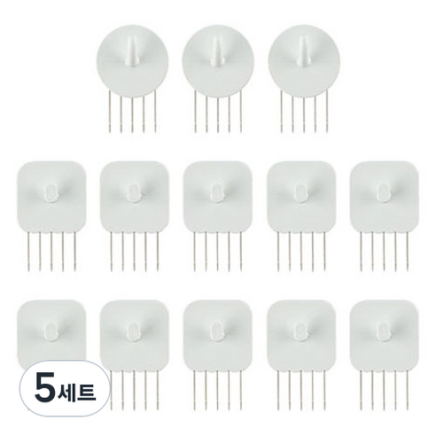 꾹핀 U자형 3p + 일자형 10p 세트, 화이트, 5세트