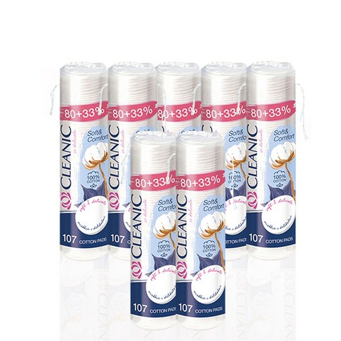 클레아닉 Pro Silk 소프트 앤 컴포트 화장솜, 107매입, 7개