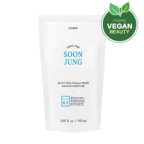 에뛰드 New 순정 약산성 6.5 휩 클렌저 리필, 1개, 150ml