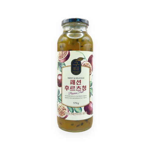 구티 과일청 5종 유자청 레몬청 자몽청 체리청 패션후르츠청, 570g, 1개