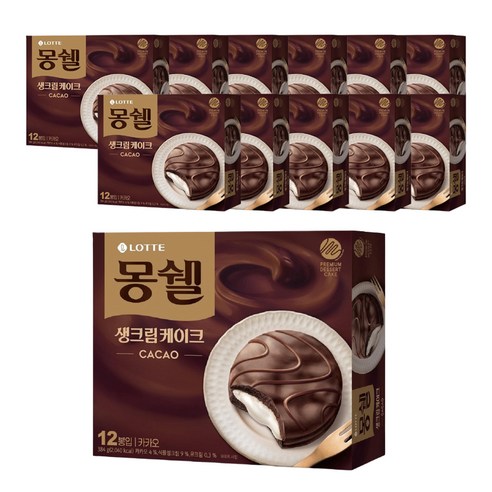 몽쉘 생크림케이크 카카오, 384g, 12개