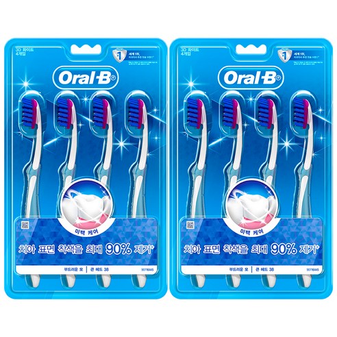 오랄비 프로플렉스 3D 화이트 칫솔, 4개입, 2개