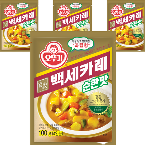 오뚜기 백세카레 순한맛, 100g, 4개입