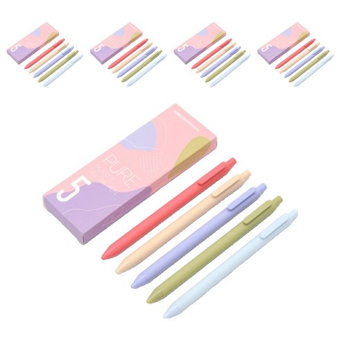 카코 퓨어 에디션 모란디 젤펜 Ver 2 5종 세트 0.5mm, 혼합색상, 5세트