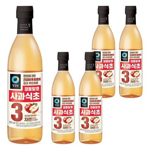청정원 정통발효 사과 식초, 800ml, 5개