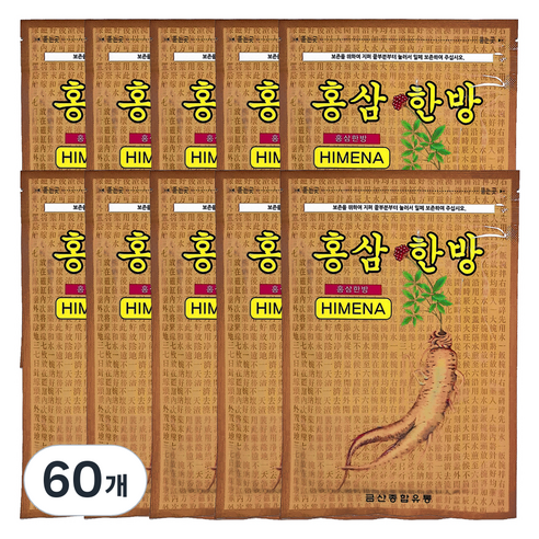 홍삼 한방 패드 홍삼향, 20개입, 60개