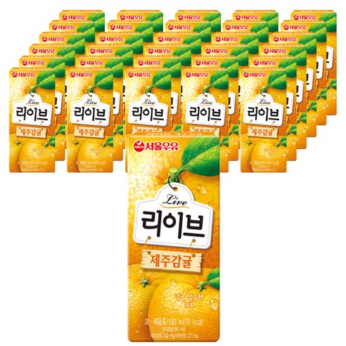 서울우유 리이브 제주감귤 주스, 190ml, 96개
