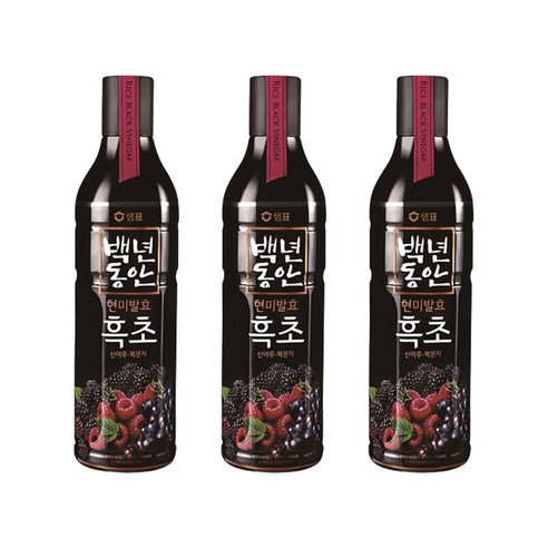 샘표 백년동안 산머루 복분자 현미발효 흑초, 900ml, 5개