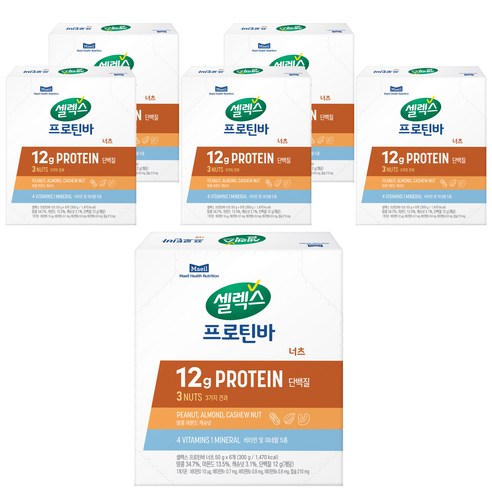 셀렉스 프로틴바 너츠 50g x 6p, 300g, 6개