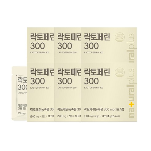 내츄럴플러스 락토페린 300, 28정, 6개