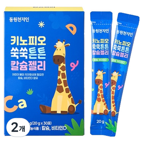 천지인 키노피오 쑥쑥튼튼 칼슘젤리 30p, 600g, 2개