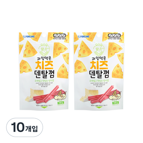 포켄스 과일먹은 치즈덴탈껌, 딸기, 100g, 10개