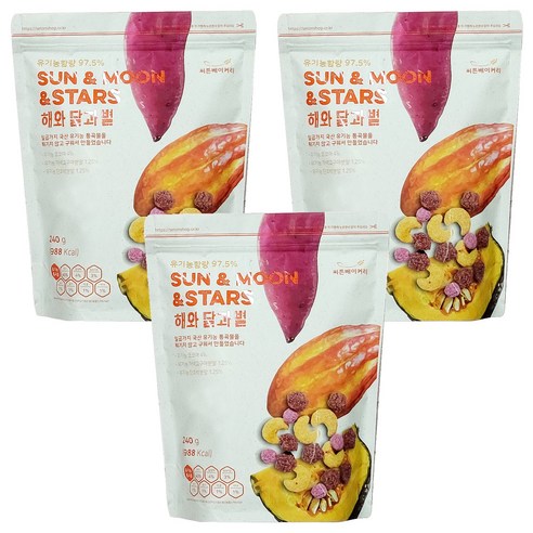 씨튼베이커리 해와달과별 후레이크, 240g, 3개