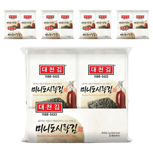 대천김 미니도시락김 G3240-K 6p, 2g, 50개