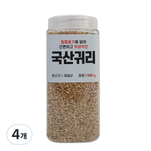대한농산 통에담은 국산귀리, 650g, 4개
