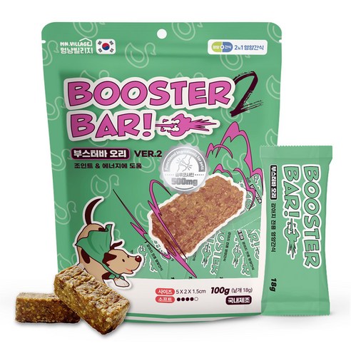 멍냥빌리지 강아지 부스터바 간식, 오리, 100g, 1개