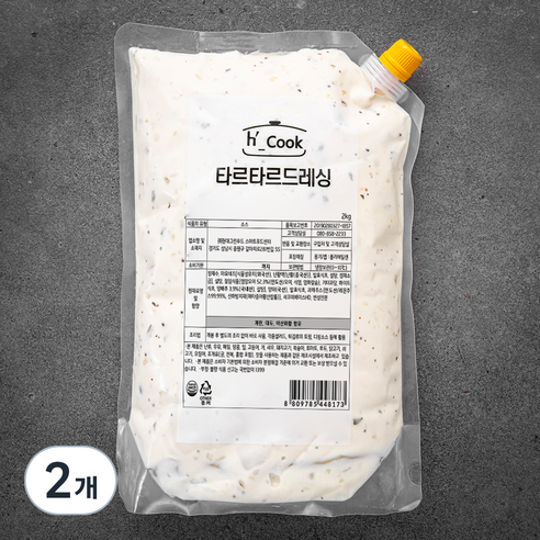 hcook 타르타르드레싱 소스, 2kg, 2개