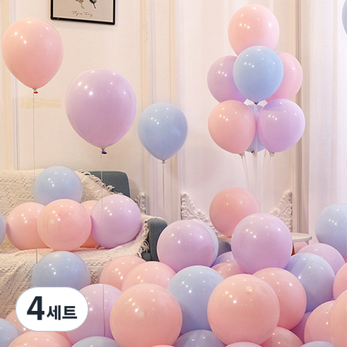 윰스 마카롱 풍선 25cm 100p 믹스 세트, 파스텔드림, 4세트