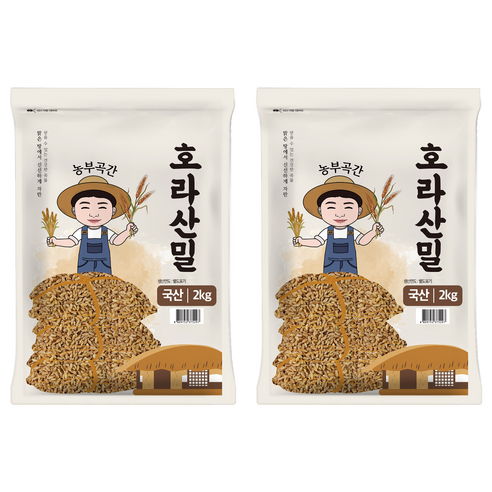 농부곡간 국내산 호라산밀, 2kg, 2개