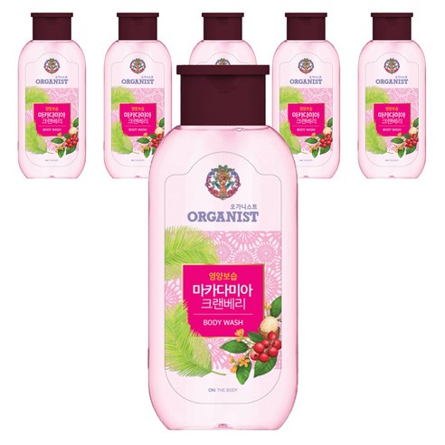 오가니스트 너츠 바디워시 마카다미아 크랜베리 향, 190ml, 6개