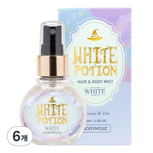 바디홀릭 화이트포션 바디미스트, 50ml, 6개