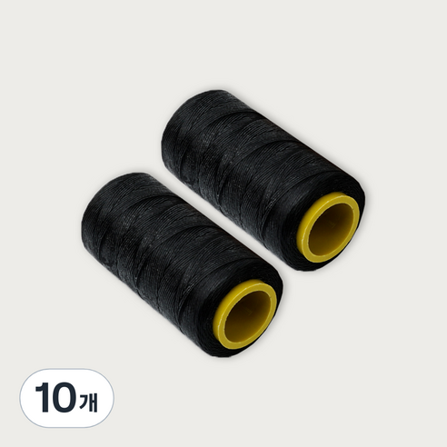 가죽공예 왁스실 초사용 1mm x 220m, 블랙, 10개