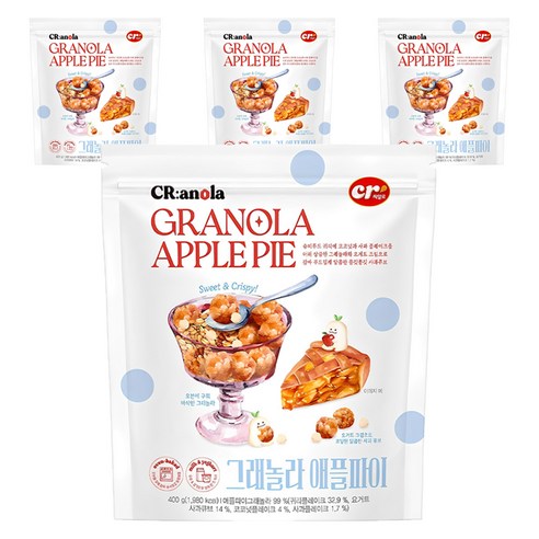 씨알로 그래놀라 애플파이 시리얼, 400g, 4개