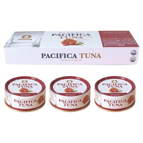 퍼시피카튜나 황다랑어 고추참치, 135g, 3개
