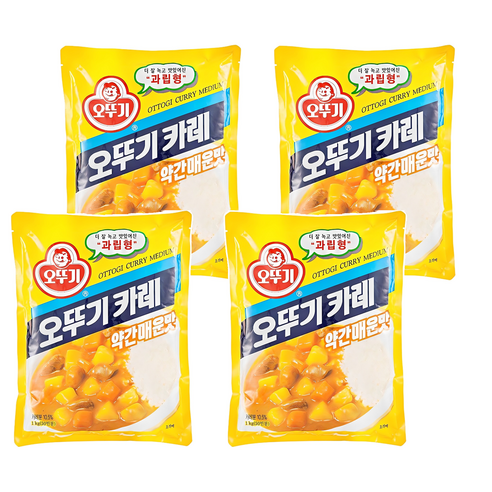 오뚜기 카레 과립형 약간매운맛, 1kg, 4개