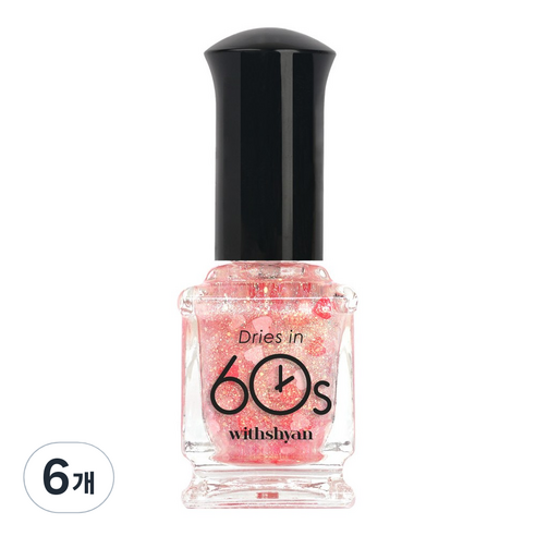 위드샨 60초 매니큐어 글리터 9ml, M18 앨리스하트, 6개