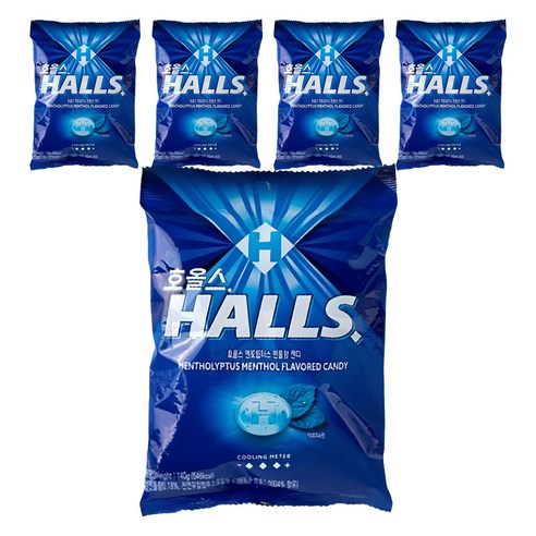 호올스 쉐어백 멘토립터스 멘톨향 캔디, 140g, 5개