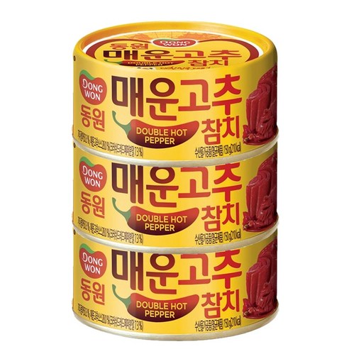 동원에프엔비 매운 고추참치 통조림, 100g, 3개입