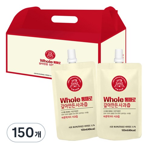 통째로 갈아만든 사과즙 스파우트, 100ml, 150개입