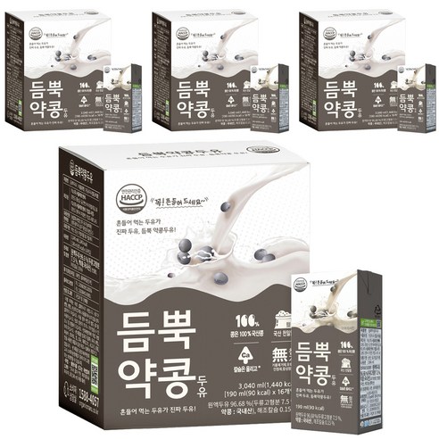 유기농마루 듬뿍약콩두유, 190ml, 64개