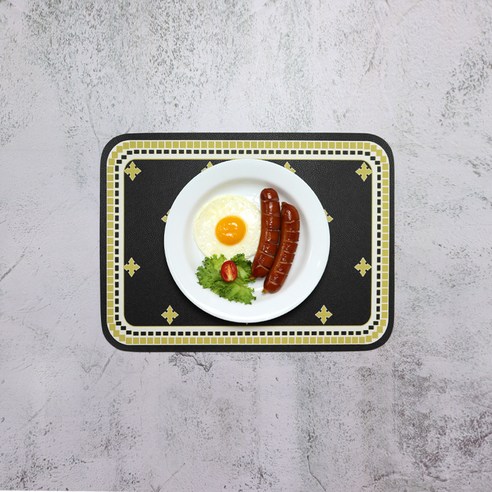 Itar 로맨틱 로맨틱 방수 식탁매트 테이블 2p, 검은눈꽃, L(45 x 30 cm)