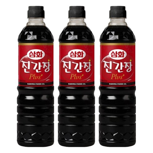 [삼화] 진간장 플러스, 900ml, 3개