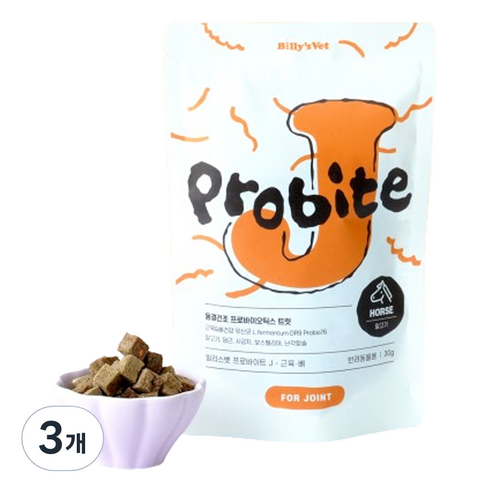 빌리스벳 반려동물 프로바이트 영양제, 뼈/관절강화, 130g, 3개