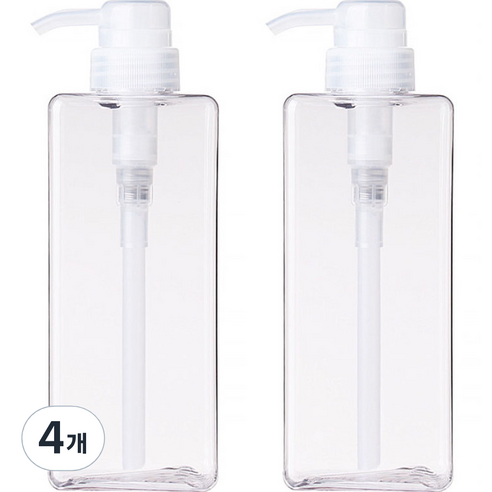 지앤와이 로션 펌프 공병 650ml, 4개, 투명