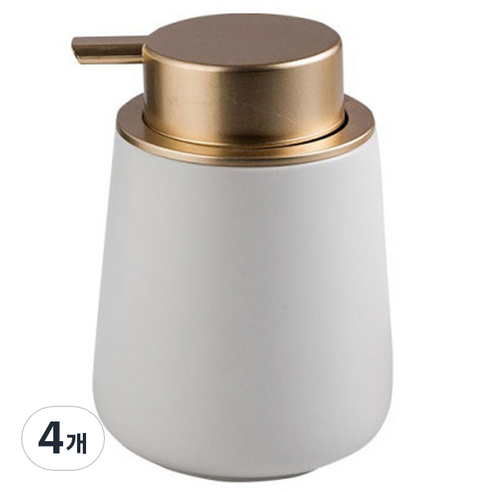 더자카 다용도 세라믹 디스펜서 400ml, 화이트, 4개