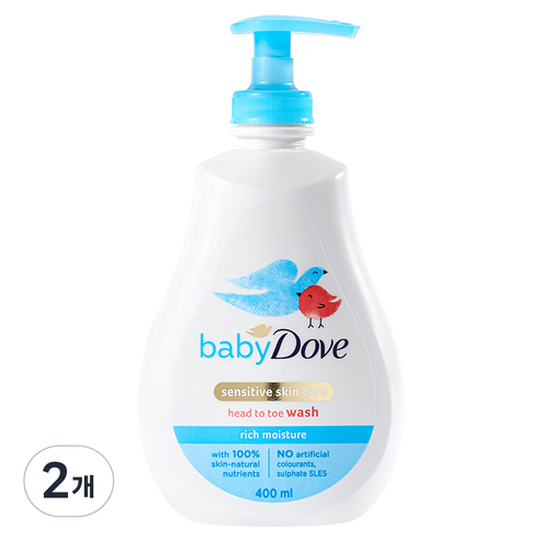 베이비도브 유아용 바디워시 리치모이스처, 400ml, 2개