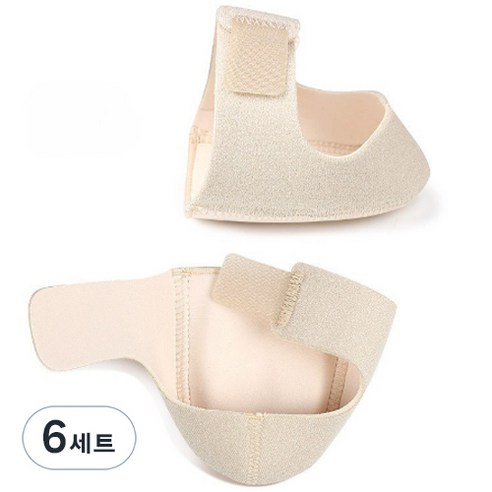 제이엠투 벨크로 발뒤꿈치 보호 패드 양쪽 세트 베이지 S, 6세트