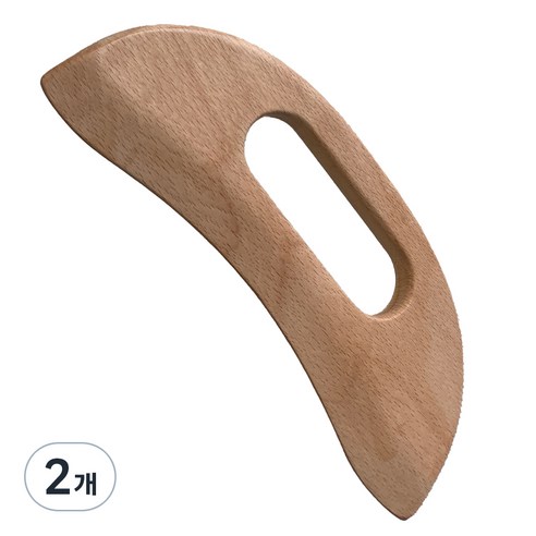 포코이 대형 손잡이 느티나무 반달 괄사, 2개