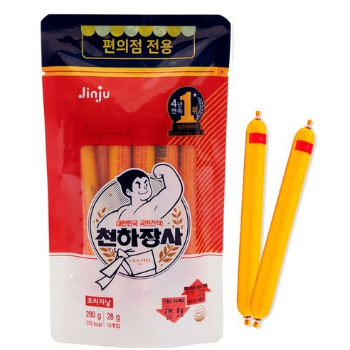 진주햄 천하장사 오리지날 소시지, 28g, 10개입