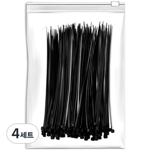 엔더 플렉시블 케이블 타이, 블랙, 4세트