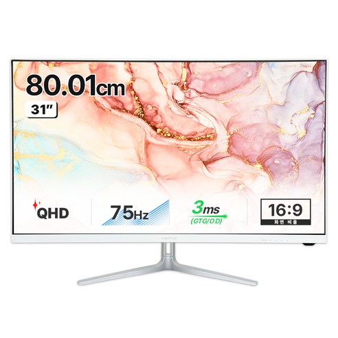 인터픽셀 QHD IPS 75Hz 평면 모니터 화이트 에디션, 80cm, IPQ3220(무결점)