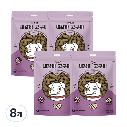 미미펫 새감바버거 강아지 간식 100g, 고구마, 8개
