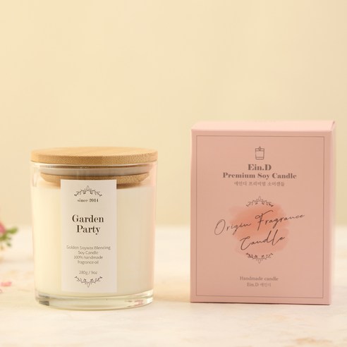 에인디 핸드메이드 소이 심지없는 캔들 워머전용, 가든파티, 280g, 1개