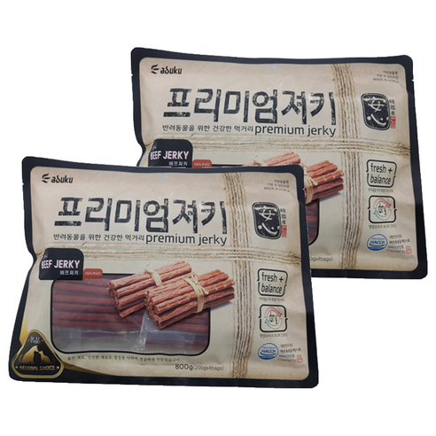 아스크 반려동물 안심 프리미엄 져키 800g, 소고기, 2개